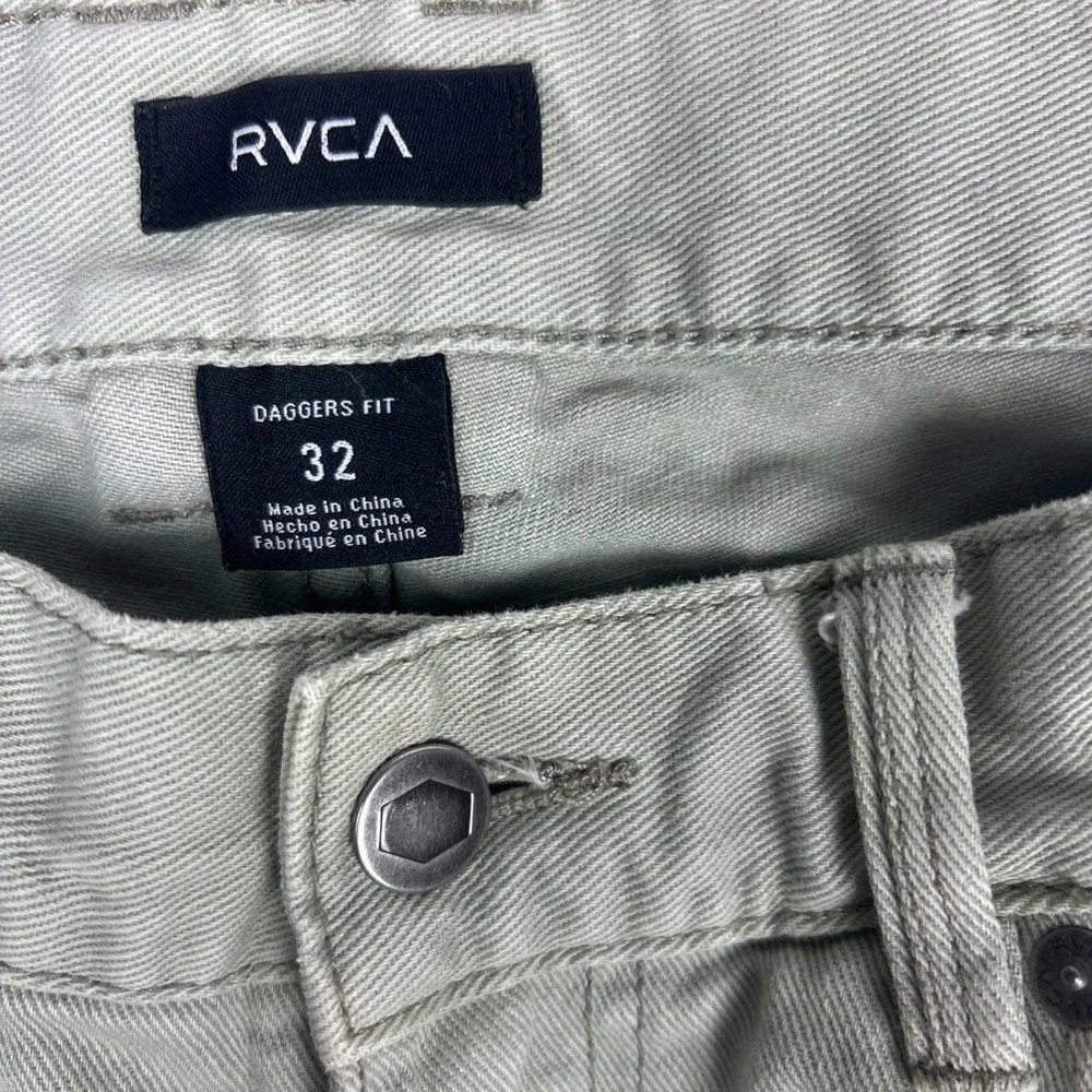 RVCA Jeans Mens Daggers Fit 32 Green‎ Slim Straight Leg